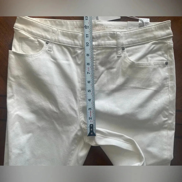 Chico’s So Slimming No Stain Girlfriend Cropped Jeans Alabaster White Sz 12 NEW - Picture 6 of 9